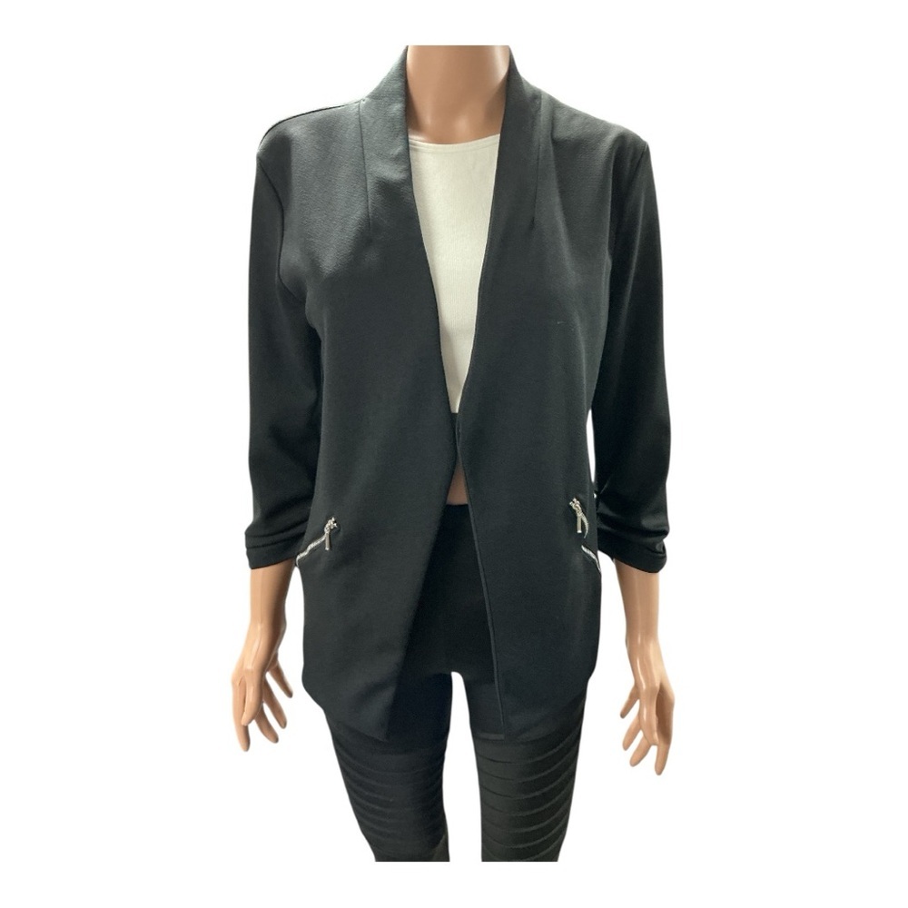 Masseys - NEW - Elegant Black Open-Front Blazer